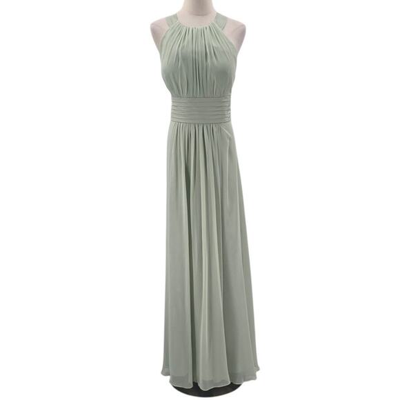 AW BRIDAL 14 1X plus sage green Dorian wedding formal party maxi dress NEW B135 - Picture 3 of 9